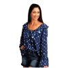‎womens Tops, Tees & Blouses Stetson Stetson Western Shirt Womens L/S Peasant M Blue 11-050-0590-0424 BU