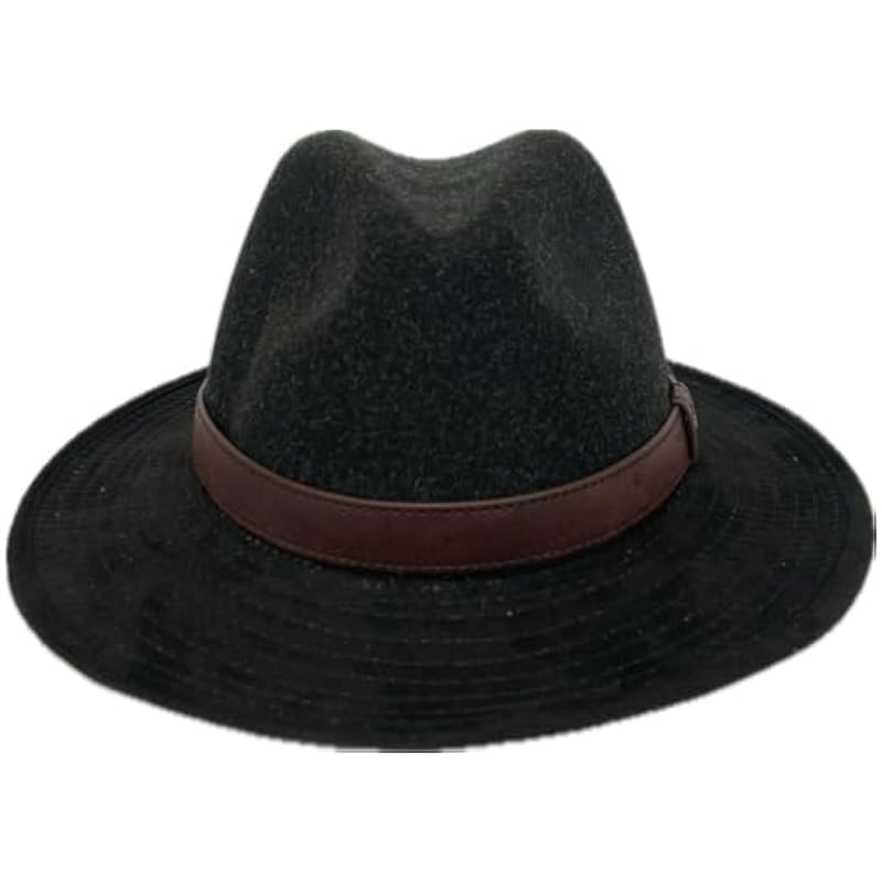 Stetson Hats & Caps ‎unisex-ad Stetson Charcoal Wales Faux Suede Safari Hat with Faux Leather Band STW416 Grey