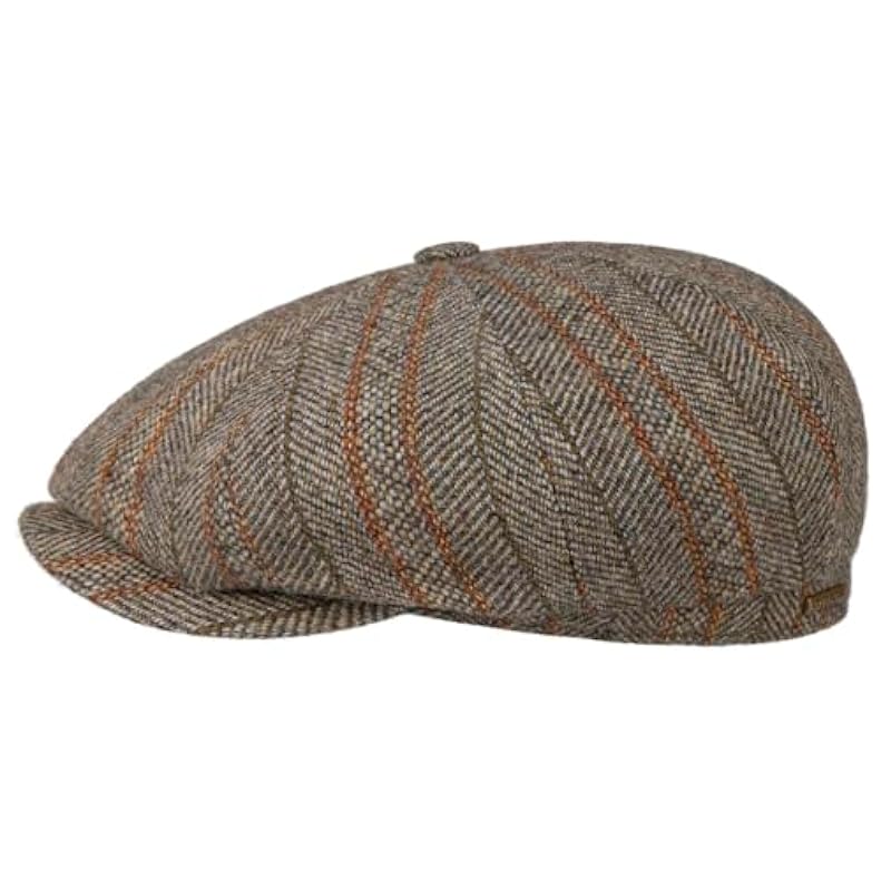 Stetson Hatteras Herringbone Stripe Flat Cap Men - Made in The EU Beige Stetson ‎mens Hats & Caps