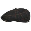 Stetson Hatteras Toscana Wool Flat Cap Men - Made in The EU Brown-black ‎mens Hats & Caps Stetson
