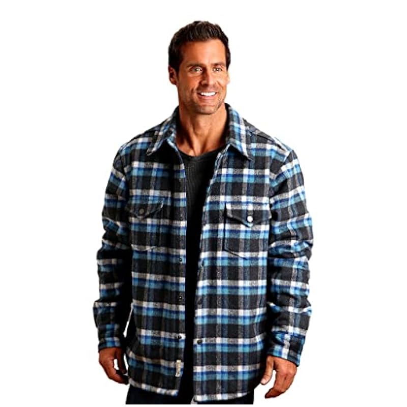 ‎Mens Jackets & Coats Stetson Stetson Western Jacket Men Plaid Wool XL Blue 11-097-0119-1065 BU