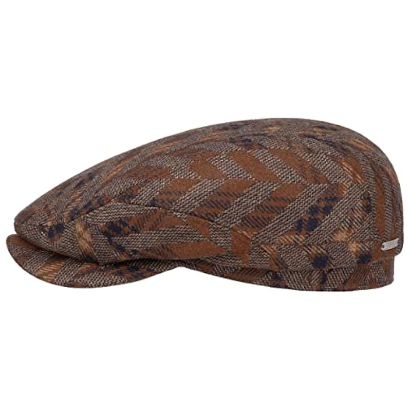 Stetson Terrence Driver Flat Cap Men - Made in Germany Brown-blue ‎mens Hats & Caps Stetson