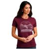 ‎womens Tops, Tees & Blouses Stetson Stetson Womens Maroon 100% Cotton Cowboy Lasso S/S T-Shirt S