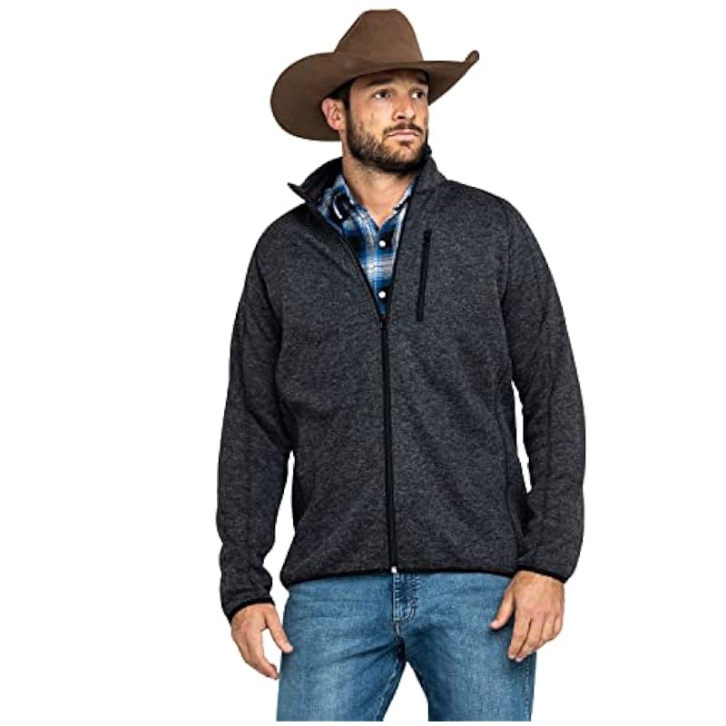 ‎men Sweaters Stetson Stetson Western Sweater Mens Full Zip Fuzzy Gray 11-014-0120-7114 GY Grey