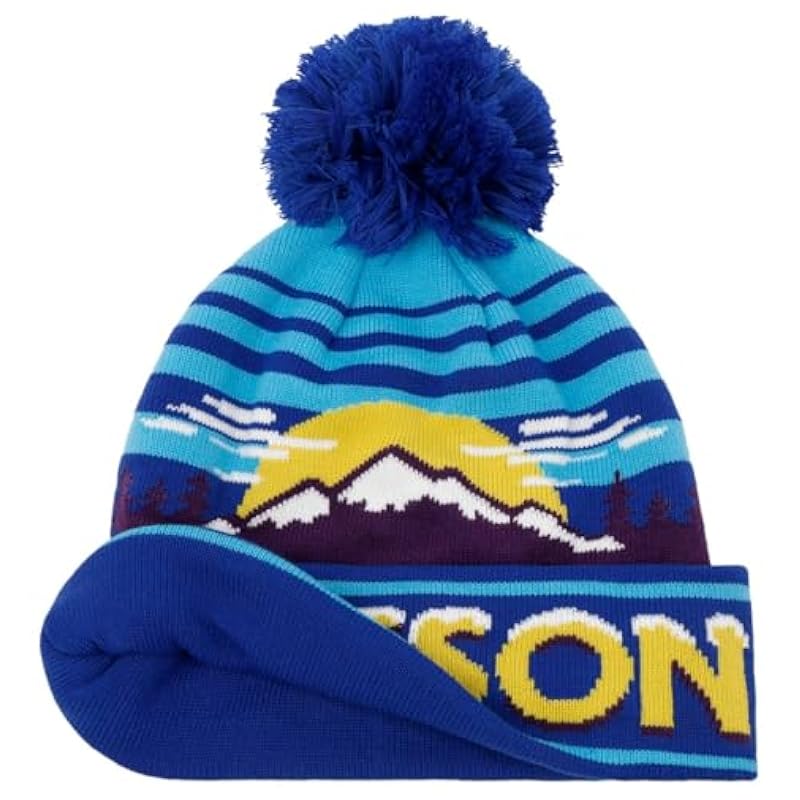 Stetson Snowy Mountains Freestyle Beanie Hat Women/Men - Blue-yellow ‎womens Hats & Caps Stetson