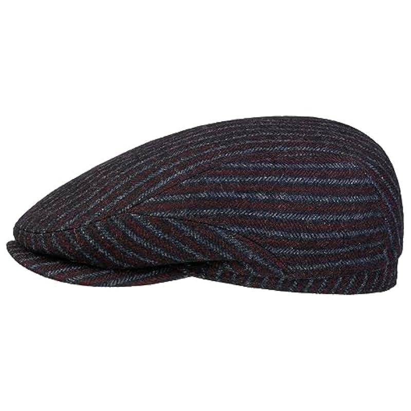 Stetson Woolen Stripe Driver Flat Cap Men - Made in Germany Navy Stetson ‎mens Hats & Caps