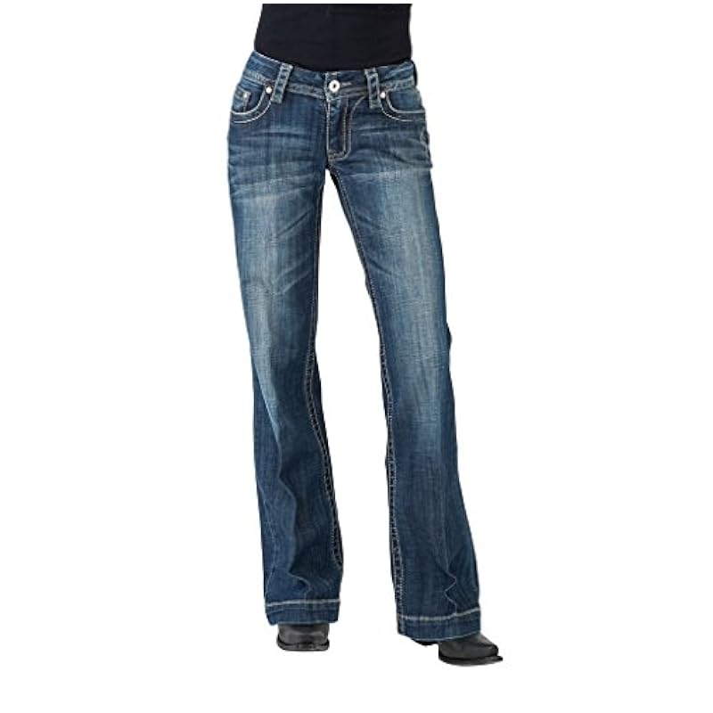 ‎womens Jeans Stetson Stetson Ladies Pieced Back Pocket Jeans Blue