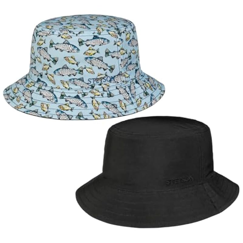 Stetson Allover Fish Bucket Reversible Hat Women/Men - Blue ‎womens Accessories Stetson