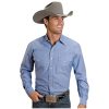Stetson Men's Solid Oxford Snap Long Sleeve Western Shirt - 11-001-0465-1027Gr Blue ‎mens Shirts Stetson