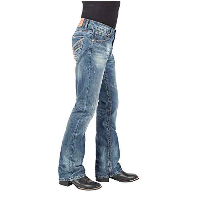 ‎mens Jeans Stetson Stetson Men's 1014Rocker Fit Bootcut Jeans Blue 38W x 34L