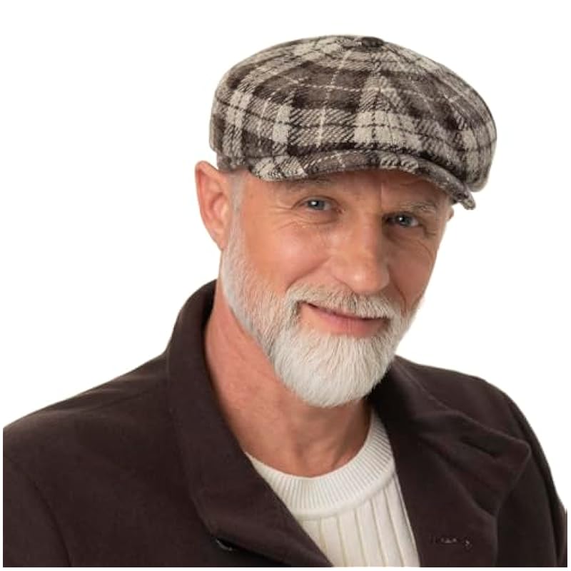 Hats & Caps Stetson Stetson Hatteras Undyed Harris Tweed Flat Cap Men - Made in The EU Dark Brown