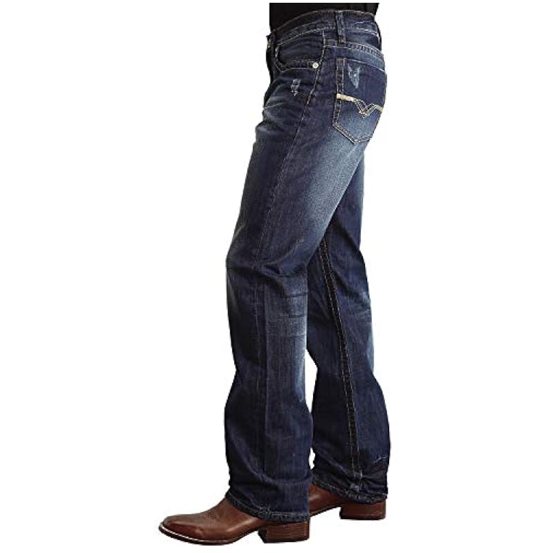 Stetson Men's Modern Fit V Stitched Jeans Big and Tall Blue Stetson ‎mens Jeans