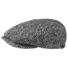 Stetson Hats & Caps ‎mens Stetson Hatteras Wool Colour Neps Flat Cap Men - Black