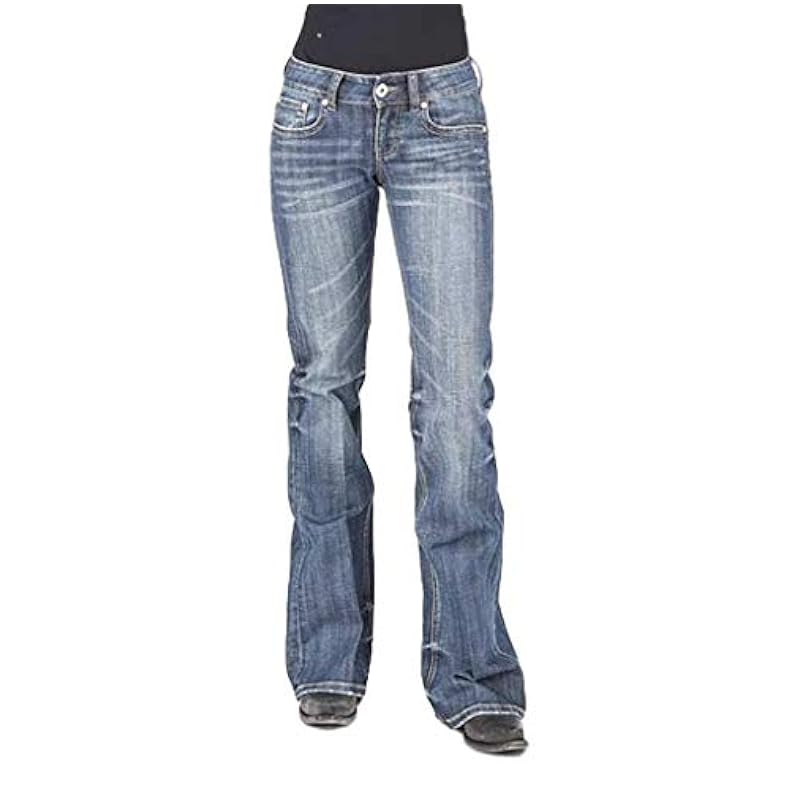 Stetson Stetson Women's 816 Classic Arrow Bootcut Jeans Blue 18W x 36L ‎womens Jeans