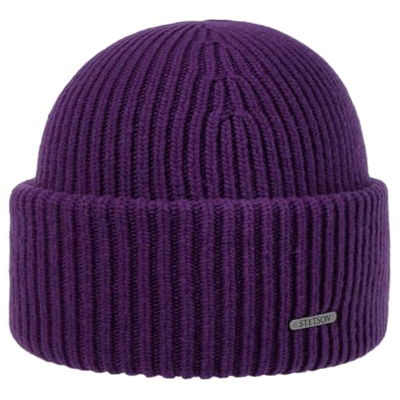 Stetson Stetson Classic Uni Wool Beanie Hat Women/Men - Made in Italy Purple Hats & Caps