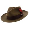 Stetson Men's Gurnee Crushable Soft Wool Felt Fedora Hat | Can Be Packed in a Travel Bag | Grosgrain Ribbon Hatband Camel ‎mens Hats & Caps Stetson