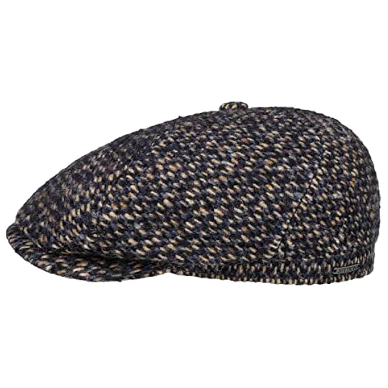 Stetson Hats & Caps ‎mens Stetson Tuckmill Wool Flat Cap Men - Made in The EU Blue-beige