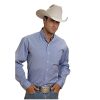 Stetson Shirts ‎mens Stetson Light Blue End on End Solid Mens Longsleeve Shirt 1100105660041BU Blue