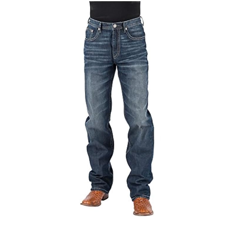 ‎mens Jeans Stetson Stetson Men's 1520 Standard Fit Straight Jeans Blue 36W x 34L