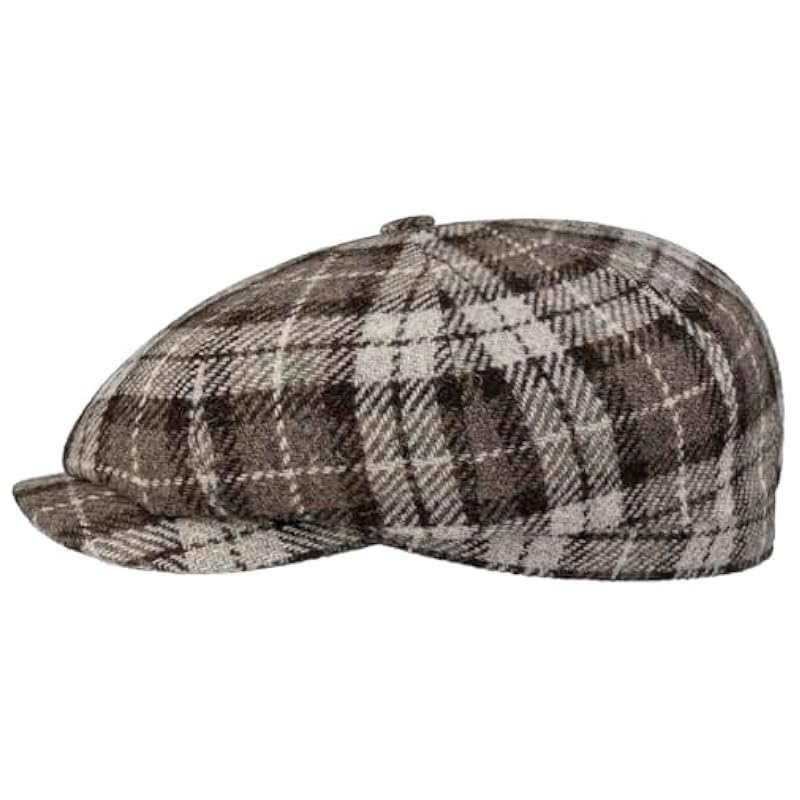 Hats & Caps Stetson Stetson Hatteras Undyed Harris Tweed Flat Cap Men - Made in The EU Dark Brown