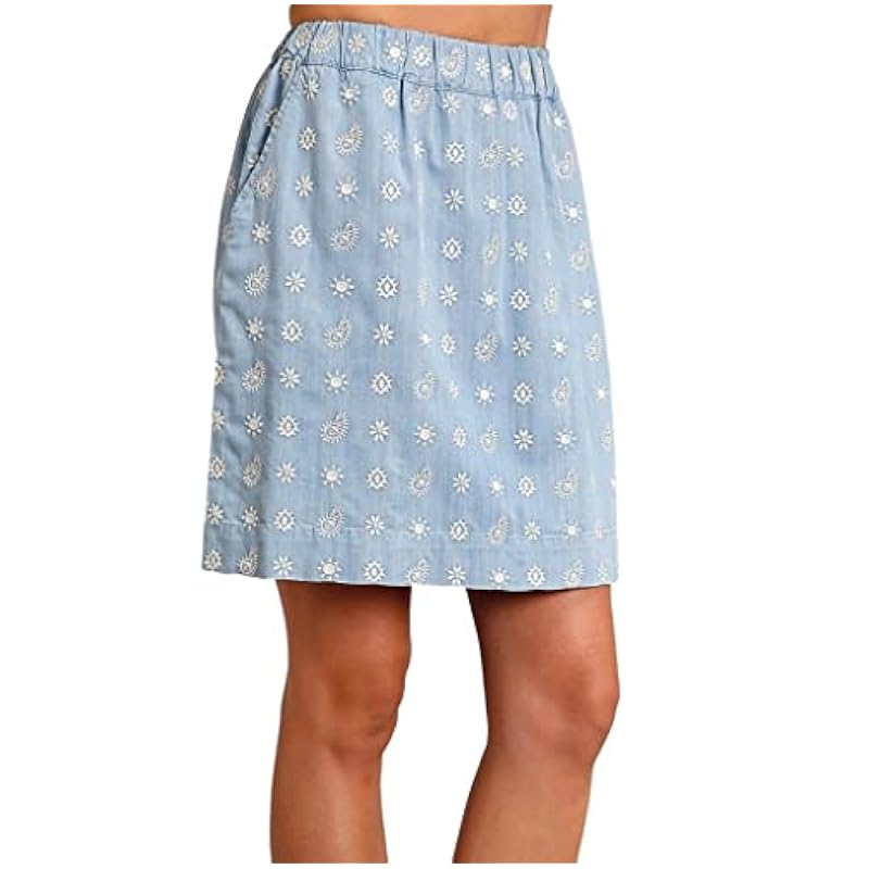 Skirts Stetson Stetson Western Skirt Womens Embroidered Blue 11-060-0565-0554 BU Blue