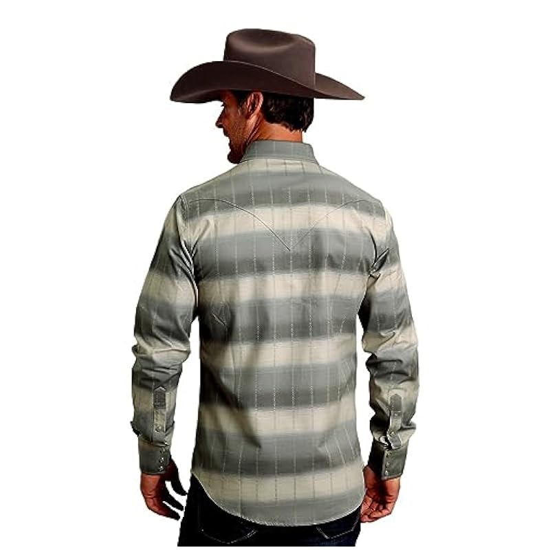 ‎male Shirts Stetson Stetson Western Shirt Men L/S Horizontal 3XL Brown 11-001-0476-6031 BR