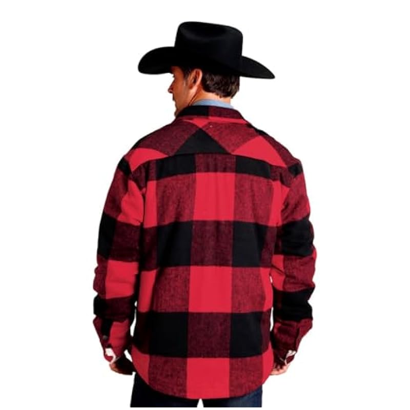 ‎men Jackets & Coats Stetson Stetson Western Jacket Mens Buffalo Plaid 3XL Red 11-097-0119-6056 RE