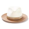 Stetson Men's Andover Florenine Milan Straw Hat Ivory/Cognac Stetson ‎mens Hats & Caps