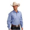 Stetson Shirts ‎mens Stetson Men's Solid Twill Snap Oxford Shirt Blue Small