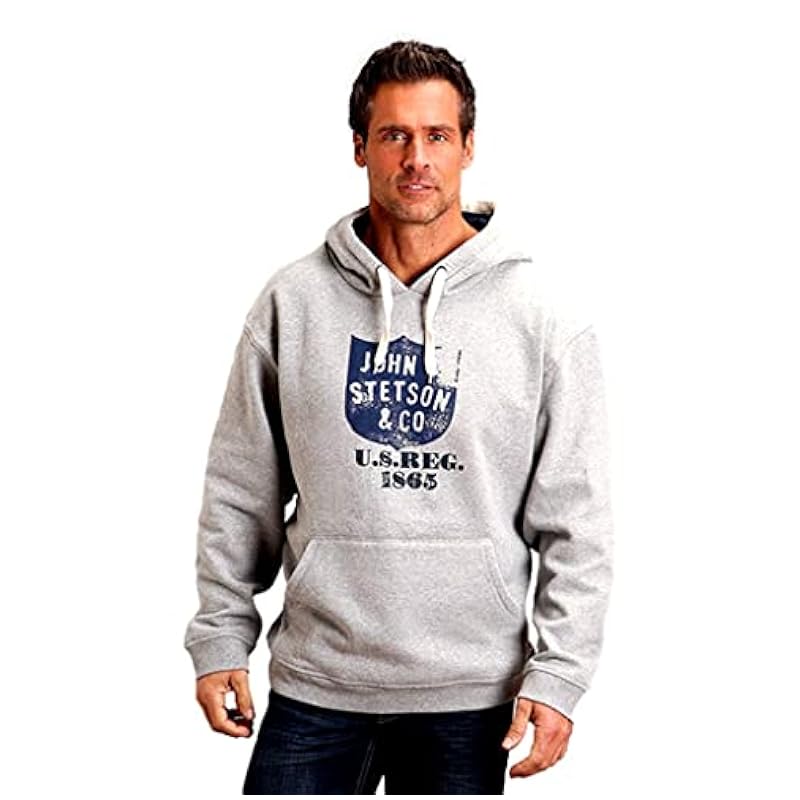 ‎men Fashion Hoodies & Sweatshirts Stetson Stetson Western Sweatshirt Men Hood L Heather Gray 11-097-0562-0919 GY