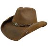 ‎unisex-ad Hats & Caps Stetson Stetson Roxbury Shapeable Leather Cowboy Western Hat Small