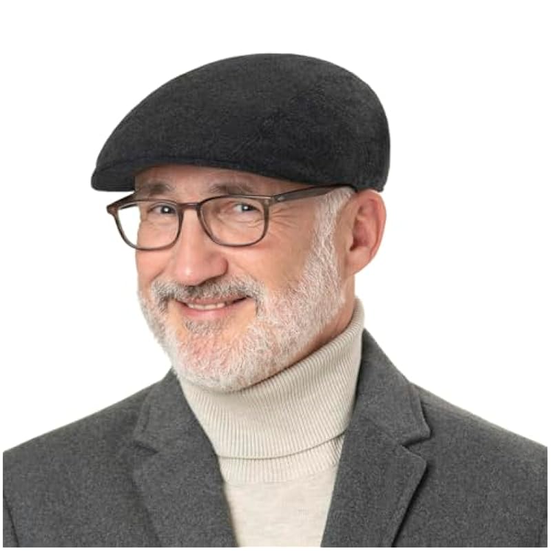 ‎mens Hats & Caps Stetson Stetson Reid Wool Flat Cap with Cashmere Men - Made in The EU Anthracite