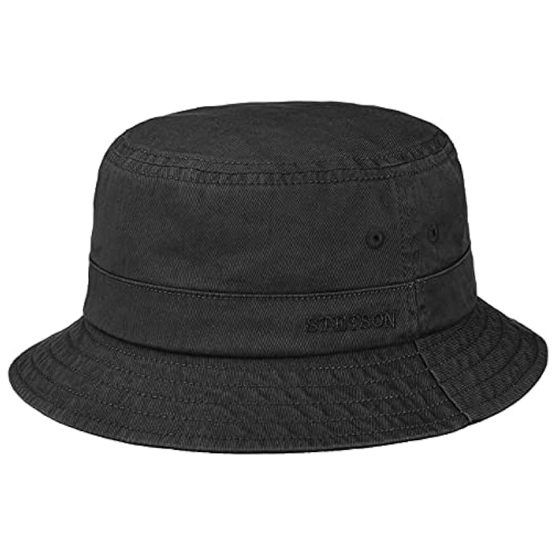 Stetson Twill Bucket Hat with UV Protection Women/Men - Black Stetson ‎mens Accessories