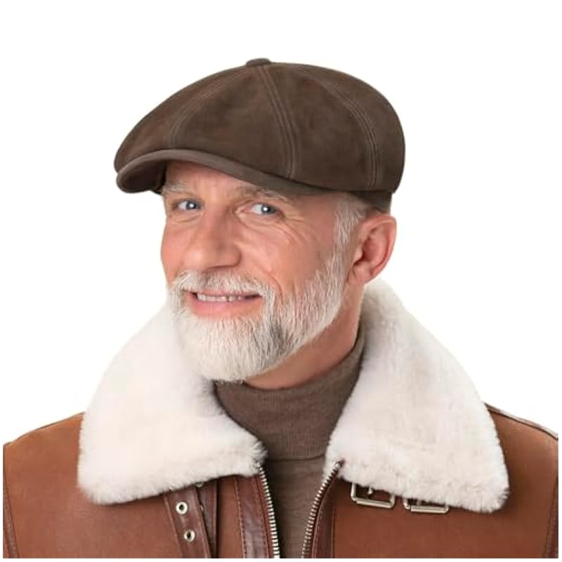Stetson Stetson Hatteras Calf Split Flat Cap Men - Cognac ‎mens Hats & Caps