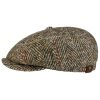 Stetson Stetson Hatteras Herringbone Colour Flat Cap Men - Made in The EU Beige ‎mens Hats & Caps