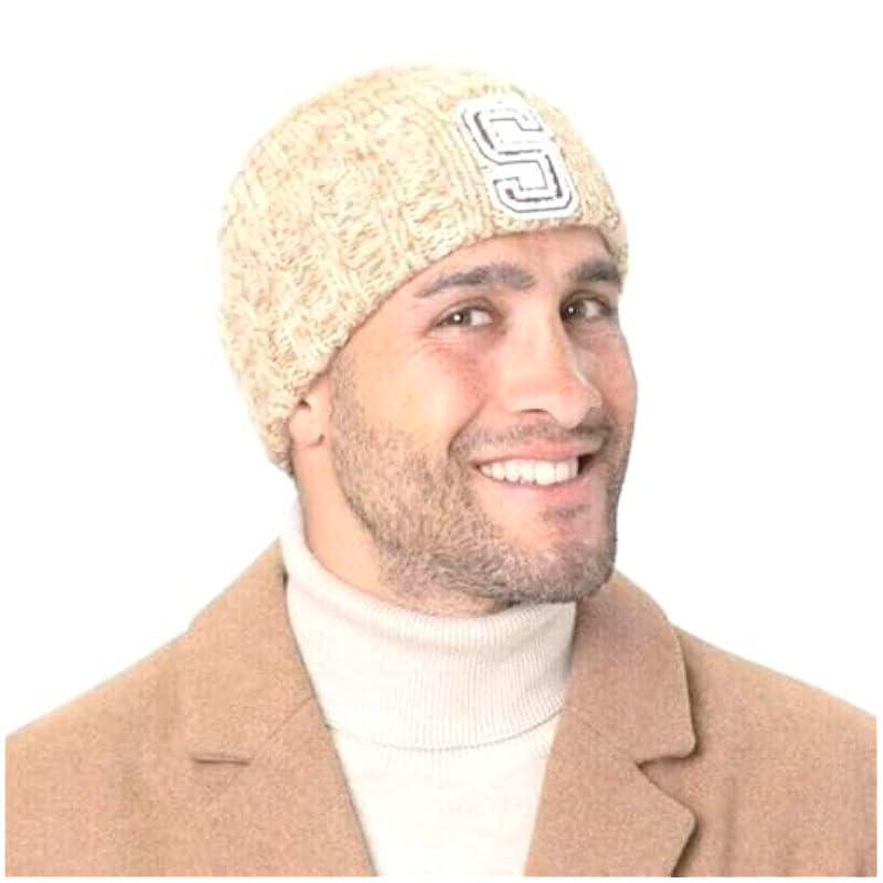 Stetson Sustainable Wool Beanie with Cuff Women/Men - Made in Italy Beige Stetson ‎womens Hats & Caps