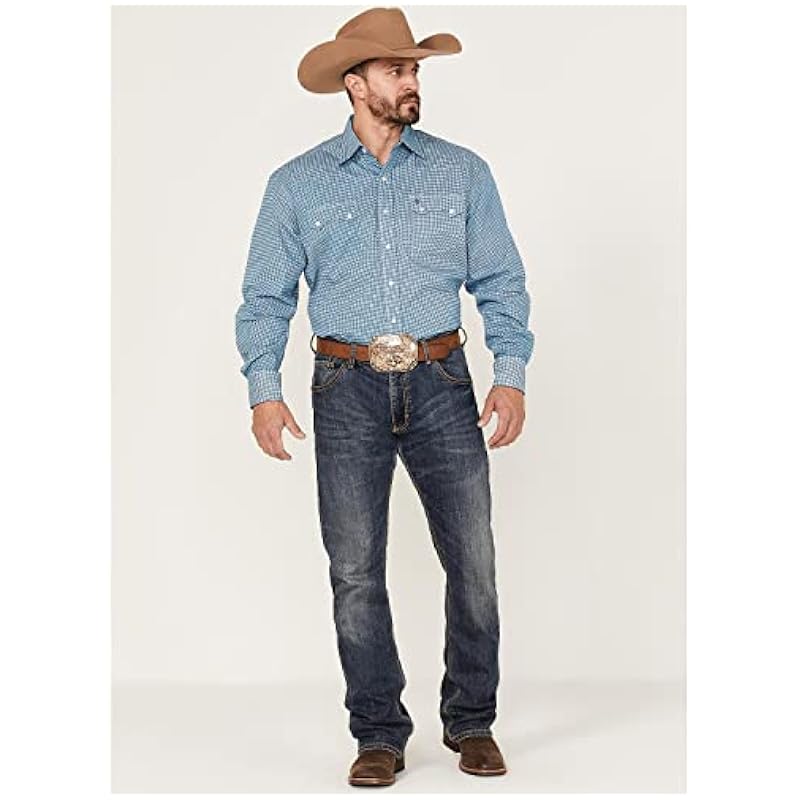 Stetson Shirts ‎mens Stetson Mens Blue 100% Cotton Micro Chip L/S Shirt Blue