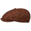 ‎mens Hats & Caps Stetson Stetson Hatteras Wool Colour Neps Flat Cap Men - Rust-beige