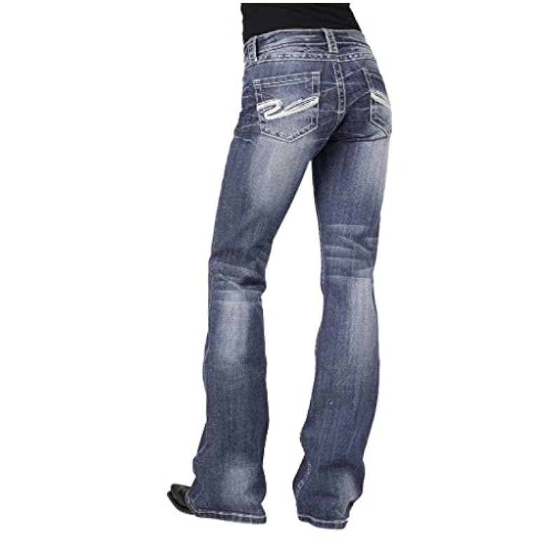Stetson Stetson Women's 816 Fit White S Stitch Bootcut Jeans Denim 8 R ‎womens Jeans