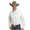 ‎mens Shirts Stetson Stetson Men's Solid Button Oxford Long Sleeve Western Shirt White XX-Large