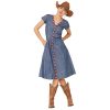 Stetson Stetson Western Dress Womens S/S Buttons Blue 11-057-0565-0551 BU Blue ‎womens Dresses