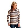 Stetson Stetson Western Shirt Womens Serape L/S XL Brown 11-050-0590-7058 BR ‎womens Tops, Tees & Blouses