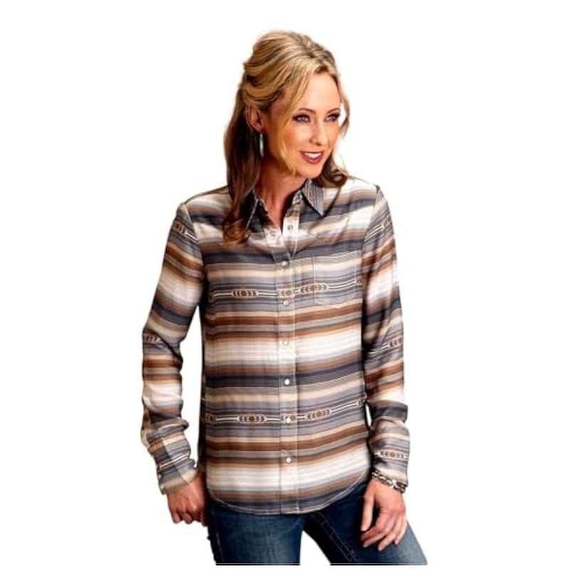 Stetson Stetson Western Shirt Womens Serape L/S L Brown 11-050-0590-7058 BR ‎womens Tops, Tees & Blouses