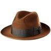 Stetson Temple Fur Felt Fedora Hat, Tawny, 6 7/8 ‎mens Hats & Caps Stetson
