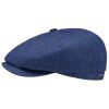 Stetson Hatteras Classic Linen Flat Cap Women/Men - Made in The EU Blue-mottled ‎mens Hats & Caps Stetson
