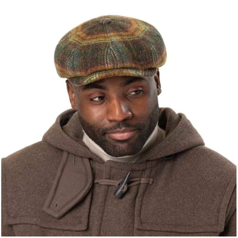 Stetson Hats & Caps ‎mens Stetson Hatteras Shetland Plaid Flat Cap Men - Navy