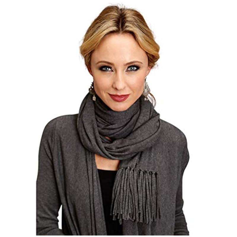 Stetson Scarves & Wraps ‎Womens Stetson Western Scarf Womens Fringe Knit O/S Gray 11-177-0201-7020 GY