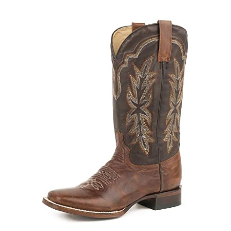 Stetson Women's Dark Jessica Western Boot Broad Square Toe - 12-021-8801-0730 Br Brown ‎womens Boots Stetson