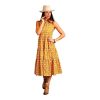 Stetson Stetson Women's Southwestern Embroidered Sleeveless Tiered Midi Dress Yellow Large ‎womens Dresses