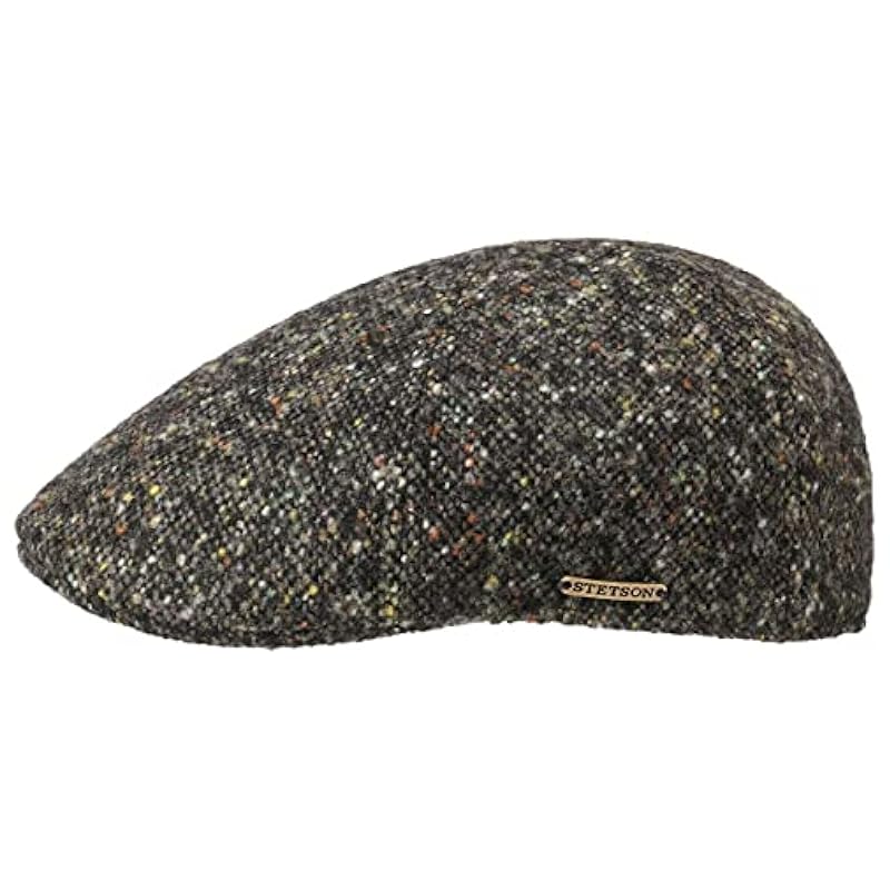 ‎mens Hats & Caps Stetson Stetson Texas Donegal Wool Flat Cap Men - Made in The EU Beige-black
